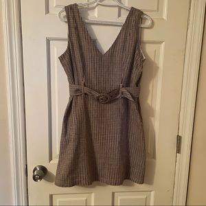 American Eagle plaid overall dress.